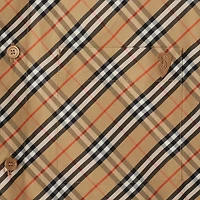 Cropped Check Cotton Shirt in Sand - Women | Burberry® Official