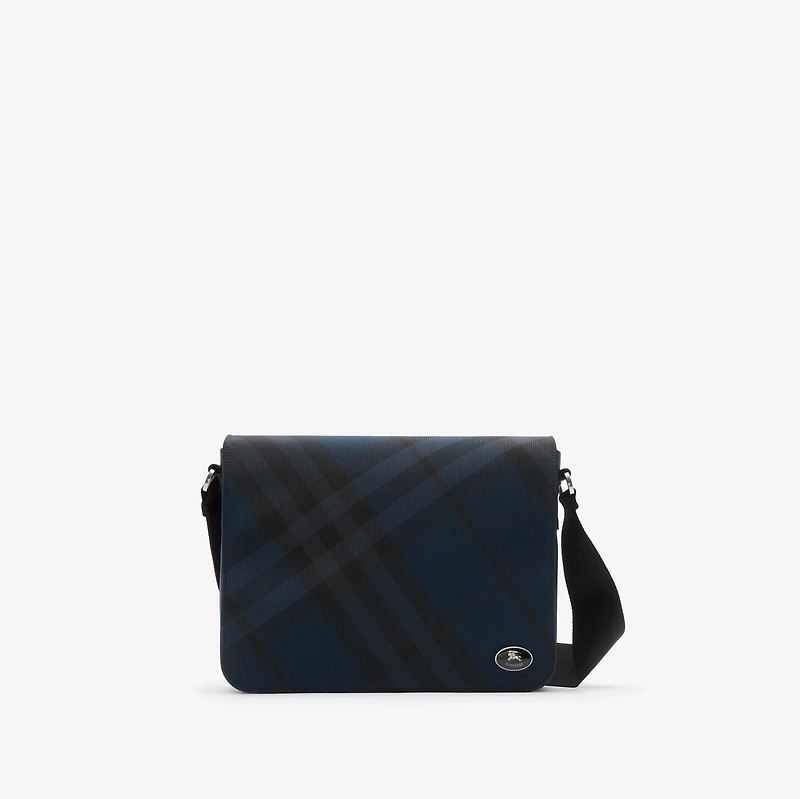 Grid Messenger Bag in Navy - Men | Burberry® Official