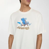 Beach Knight Cotton T-shirt in Chalk white - Men | Burberry® Official