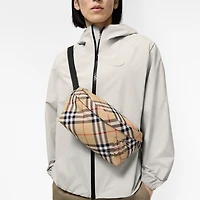 Check Belt Bag in Sand beige - Men, Nylon | Burberry® Official