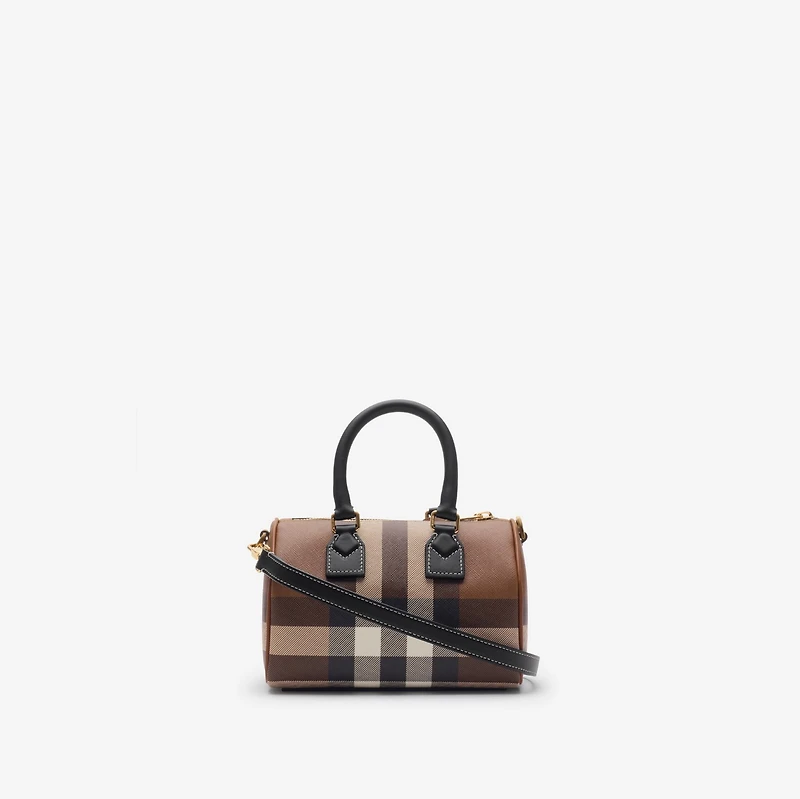 Mini Check Bowling Bag in Dark birch brown - Women | Burberry® Official
