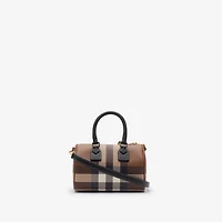 Mini Check Bowling Bag in Dark birch brown - Women | Burberry® Official