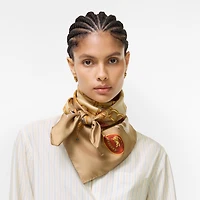 Check Charm Silk Scarf in Finch beige | Burberry® Official