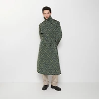 Long Baroque Viscose Blend Trench Coat in Vine green - Men | Burberry® Official
