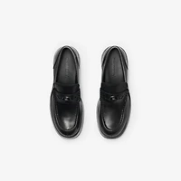 Leather Rogue Loafers in Black - Men | Burberry® Official