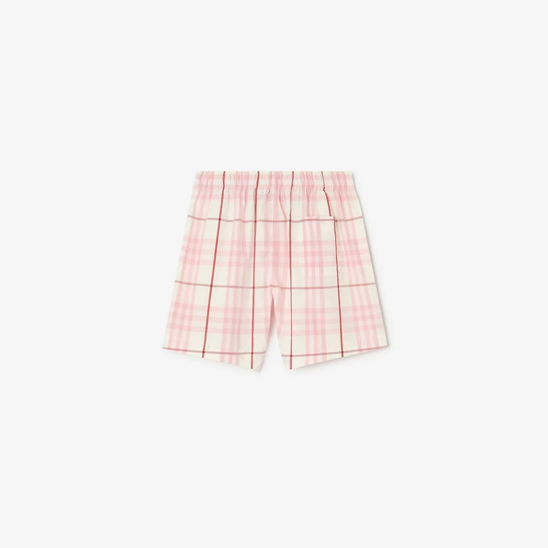 Check Cotton Shorts in Flora pink | Burberry® Official