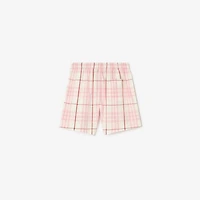 Check Cotton Shorts in Flora pink | Burberry® Official