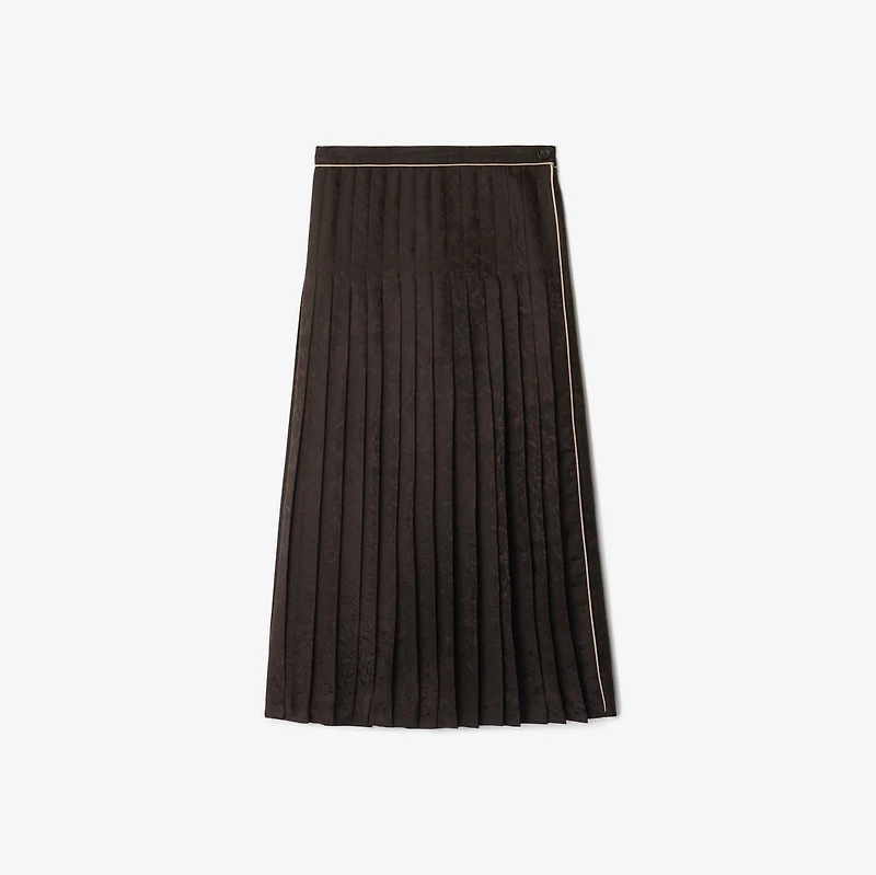 Sunflower Pleated Silk Skirt in Hawk brown - Women | Burberry® Official