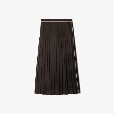 Sunflower Pleated Silk Skirt in Hawk brown - Women | Burberry® Official