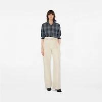 Regular Fit Check Cotton Shirt in Ink - Women | Burberry® Official