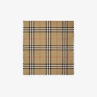 Reversible Check Wool Silk Scarf in Sand beige/vole brown | Burberry® Official