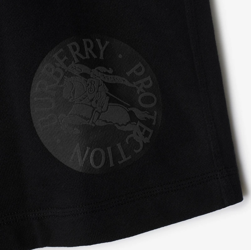 EKD Badge Cotton Shorts in Black - Men | Burberry® Official