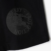 EKD Badge Cotton Shorts in Black - Men | Burberry® Official