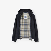 Check Cotton Newport Hooded Jacket in Peacock blue - Men | Burberry® Official