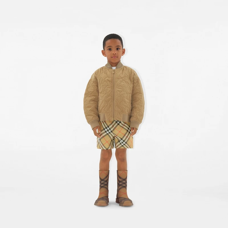 Quilted Nylon Bomber Jacket in Sand | Burberry® Official