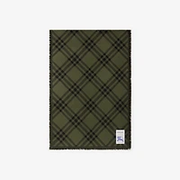 Wide Check Wool Silk Scarf in Shrub/black | Burberry® Official