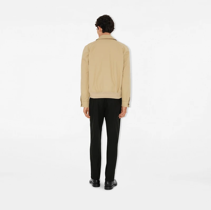 Gabardine Chester Harrington Jacket in Flax beige - Men, Cotton | Burberry® Official