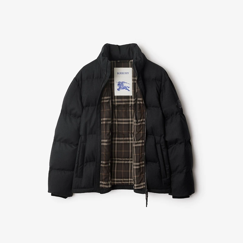Wool Snowdon Puffer Jacket in Charcoal grey - Men | Burberry® Official