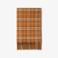 Check Cashmere Blanket in Squash orange | Burberry® Official