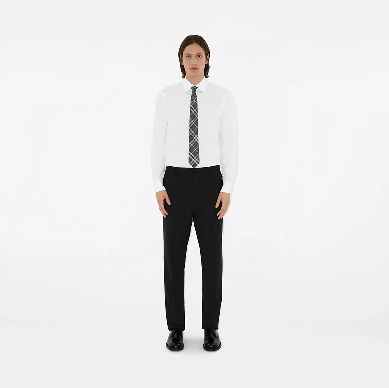 Check Silk Tie in Charcoal Grey - Men | Burberry® Official
