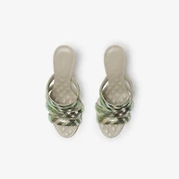 Check Mesh Mews Strap Mules​ in Artichoke - Women | Burberry® Official