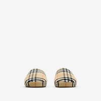 Check Wool Blend Slippers in Sand beige - Women | Burberry® Official