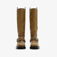 Leather Saddle High Boots in Shrew - Women | Burberry® Official