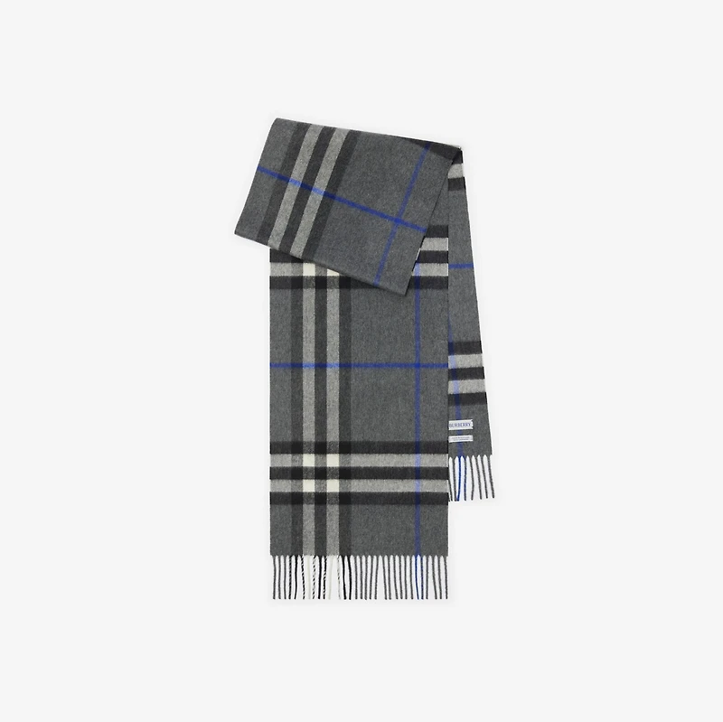 Check Cashmere Scarf in Marlborough grey | Burberry® Official