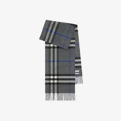 Check Cashmere Scarf in Marlborough grey | Burberry® Official