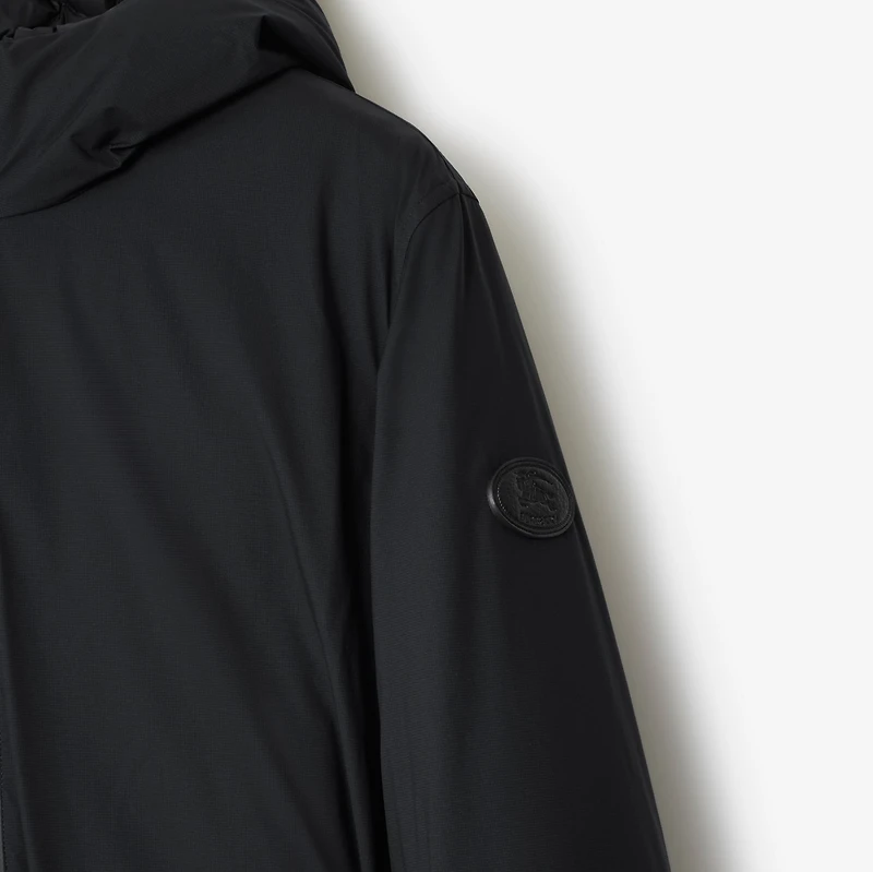 Mid-length Hooded Nylon Coat in Black - Women | Burberry® Official