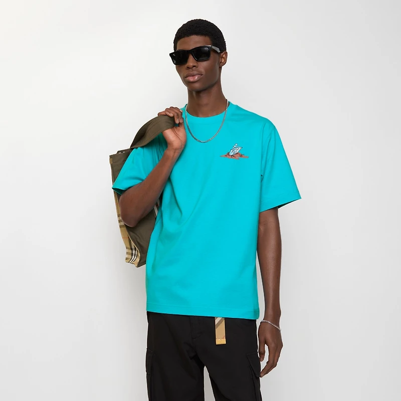 Sleeping Knight Cotton T-shirt in Atom blue - Men | Burberry® Official