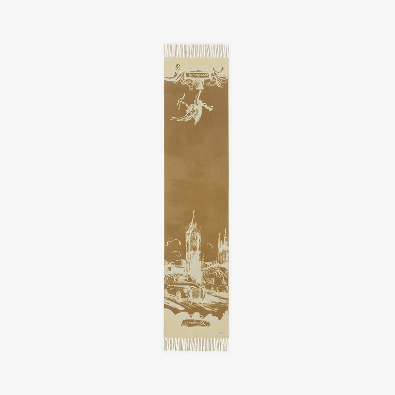 Westminster Cashmere Scarf in Hay | Burberry® Official
