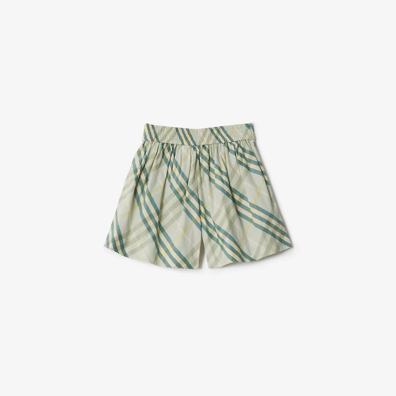 Check Cotton Shorts in Breeze | Burberry® Official