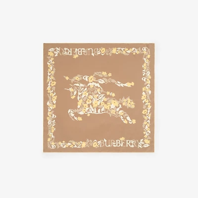 Floral EKD Silk Scarf in Sand beige | Burberry® Official