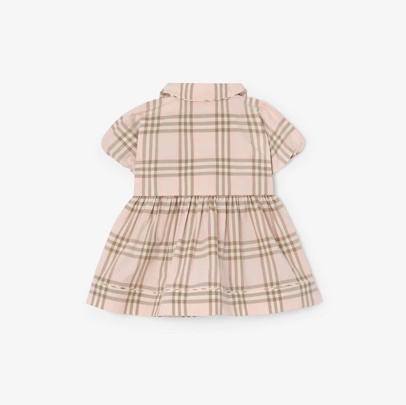 Check Cotton Dress with Bloomers in Archive pink - Children | Burberry® Official