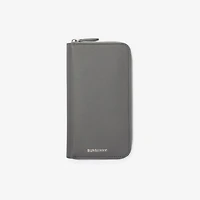 Leather Zip Wallet in Anthracite grey - Men | Burberry® Official
