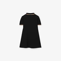 Check Trim Cotton Polo Shirt Dress in | Burberry® Official