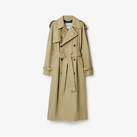 Long Highgrove Castleford Trench Coat in Hunter - Women, Cotton Gabardine | Burberry® Official