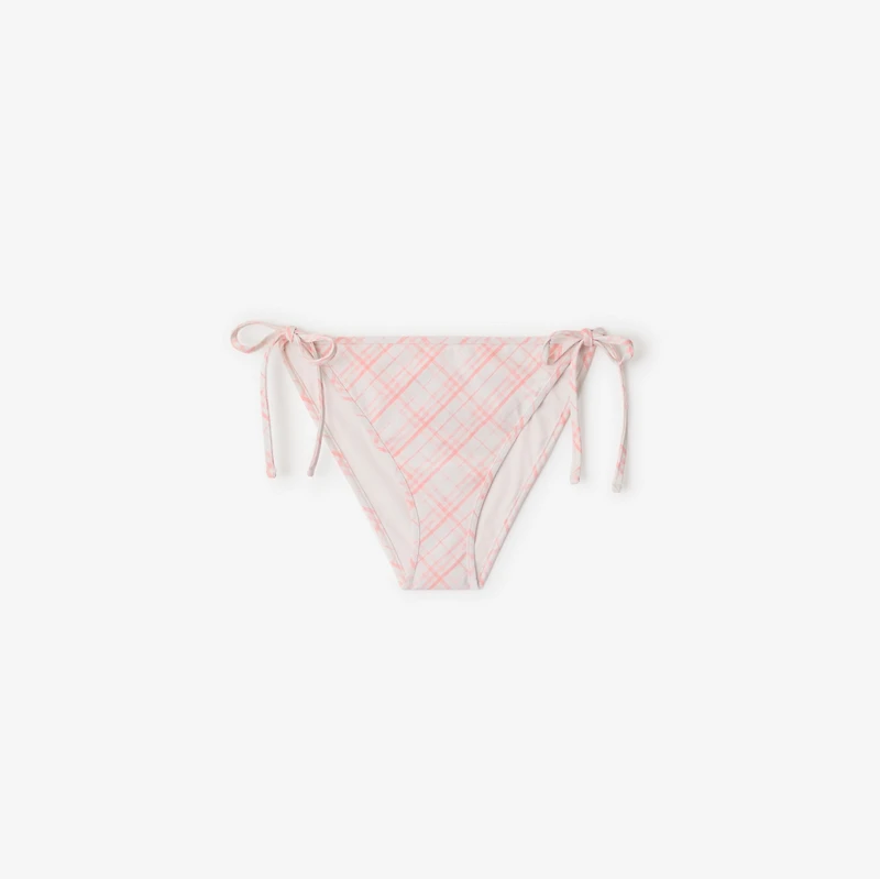 Check Bikini Briefs in Dusky rose - Women, Nylon | Burberry® Official