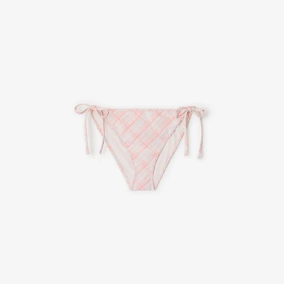 Check Bikini Briefs in Dusky rose - Women, Nylon | Burberry® Official