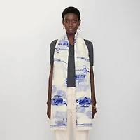 London Landmarks Wool Silk Scarf in Knight | Burberry® Official
