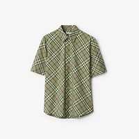 Check Cotton Shirt in Skylark - Men | Burberry® Official