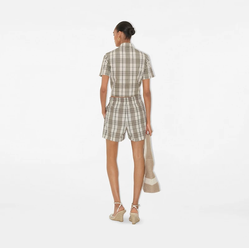 Cropped Check Cotton Shirt - Women | Burberry® Official