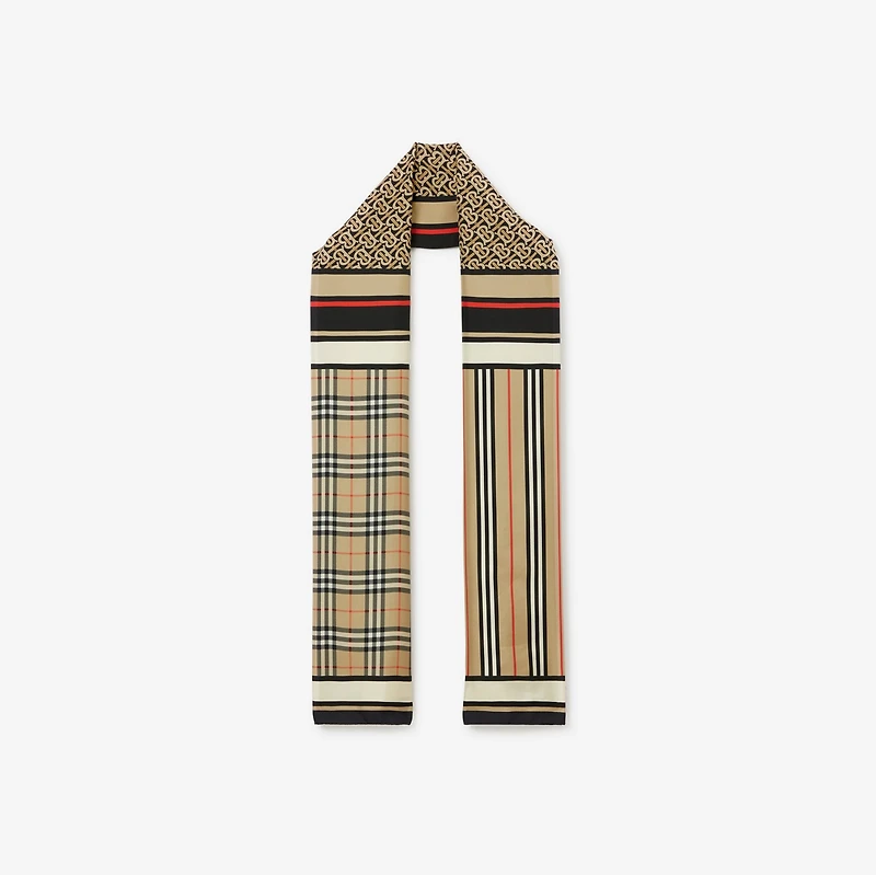 Montage Print Silk Scarf in Archive beige | Burberry® Official