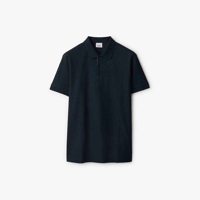 Cotton Polo Shirt in Navy Black - Men | Burberry® Official