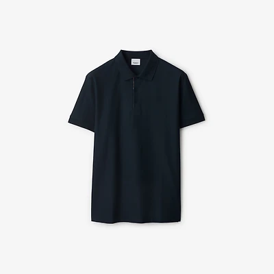 Cotton Polo Shirt in Navy Black - Men | Burberry® Official