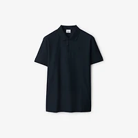 Cotton Polo Shirt in Navy Black - Men | Burberry® Official