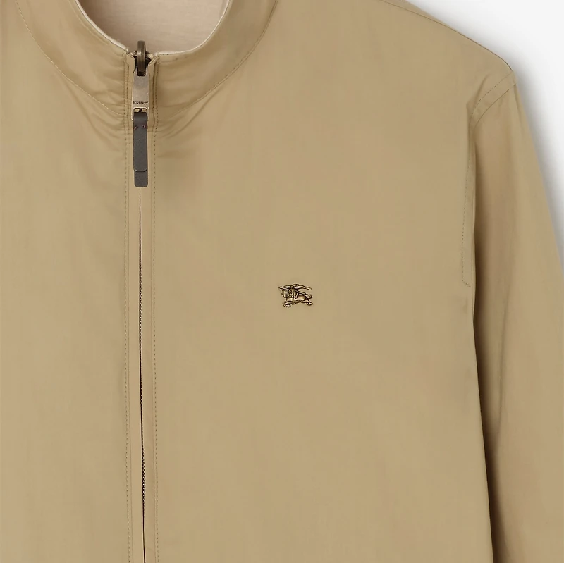 Reversible Cotton Harrington Jacket in Sparrow beige - Men | Burberry® Official