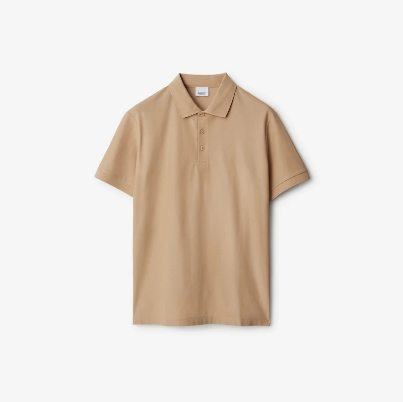 Cotton Polo Shirt in Soft fawn - Men | Burberry® Official