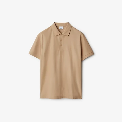 Cotton Polo Shirt in Soft fawn - Men | Burberry® Official